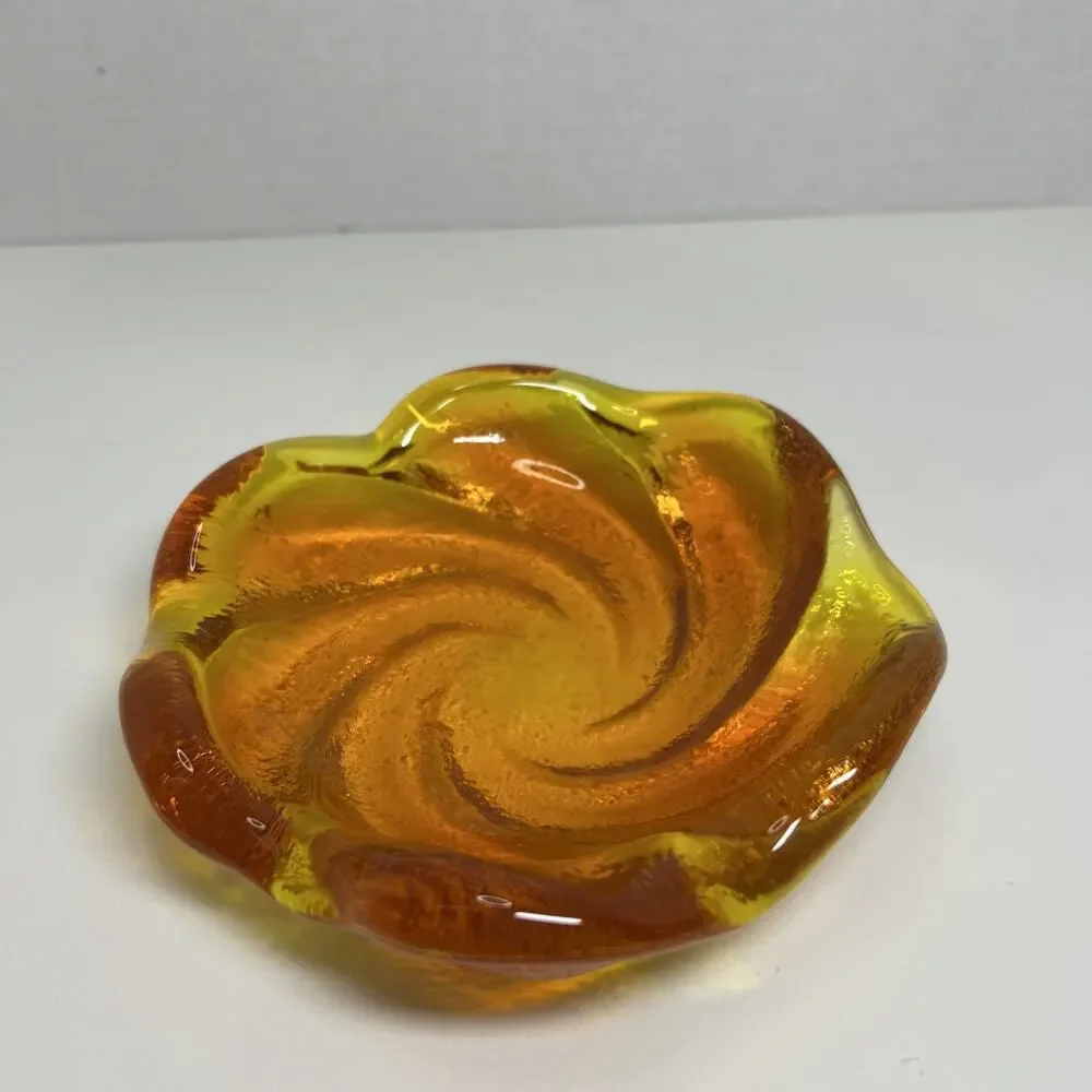 Fenton Art Glass Amberina Cadmium Swirl Freeform 5